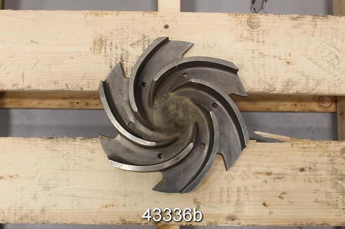 Used Goulds 3196 3x4x13 CF8M 6-Vane 9.5" Diameter Impeller #43336