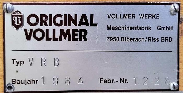 Used Vollmer VRB straightening bench and VWM rolling machine