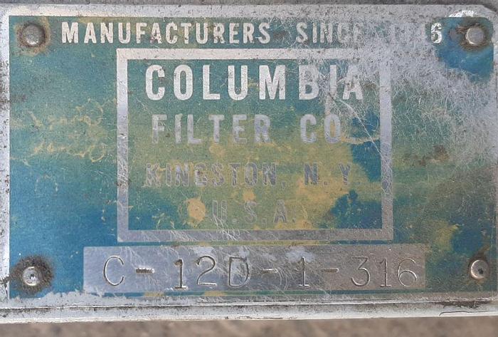 Used Filter, Pressure Leaf, Columbia, Mdl C-12-D-1-316, 316 S/st, VT/HL #S744550