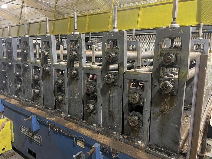 Used Bradbury "DOUBLE HIGH" & RAFTED ROLLFORMING LINE for AG Panel