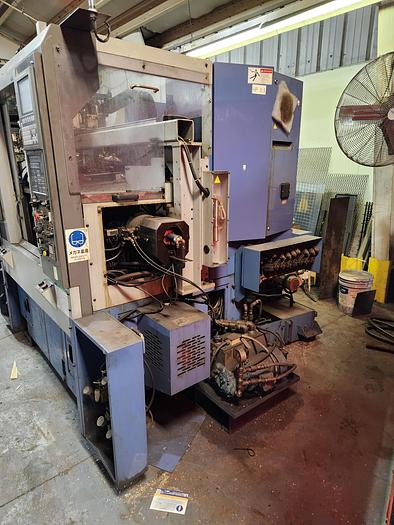 Used TAKAMAZ  XD-8 PLUS CNC LATHE, 2 SPINDLES, 5" CHUCKS, 1.4" BAR