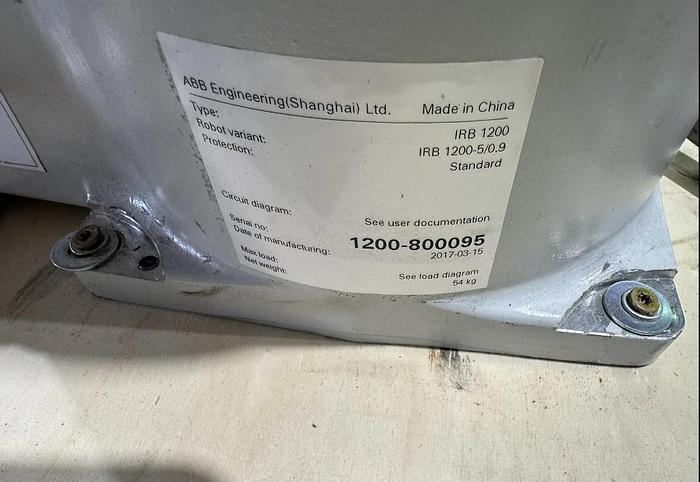 Used 2017 ABB IRB 1200-5/0.9 WITH IRC5 CONTROLS, TEACH & CABLES  IRB 1200-5/0.9 WITH IRC5 CONTROLS, TEACH & CABLES