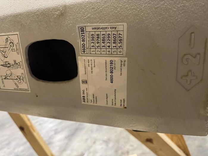 Used 2021 ABB IRB 4600-40/2.55 WITH IRC5 CONTROLS, CABLES, TEACH, PEDESTAL, TRANSFORMER AND MORE