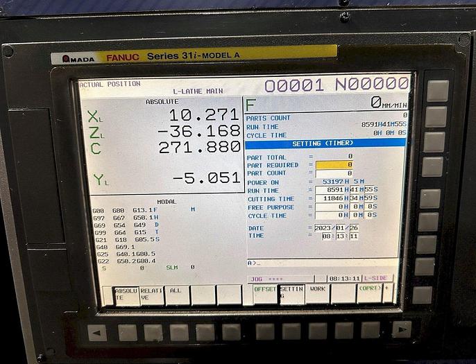 Used DMG AMADA WASINO S10 8-AXIS CNC MULTI-TASKING TURNING/MILLING CENTER