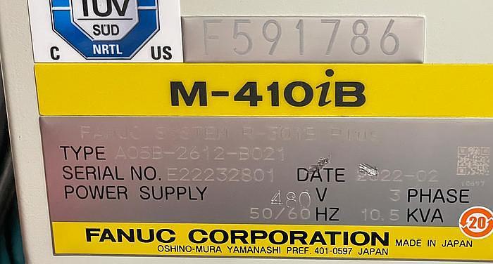 Used 2022 FANUC M-410iB/700 PALLETIZING ROBOT WITH R-30iB PLUS CONTROLLER MINT!