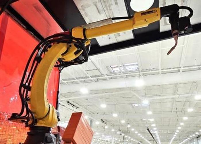 Used FANUC  ARC MATE 120iD/12L, DUAL ARM, NEVER USED, R30iB PLUS, LINCOLN R450 WELDING POWER SUPPLY