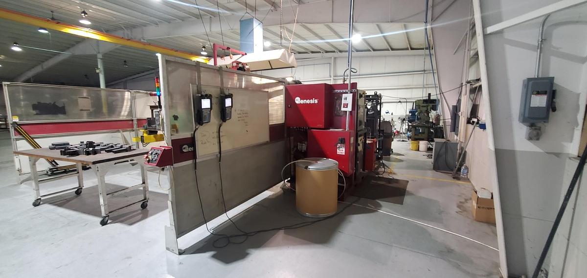 Used 2009 GENESIS-FANUC TWIN ARM FANUC ARCMATE 100iC A/B TABLE WELDING CELL, 20K OF RECENT UPGRADES