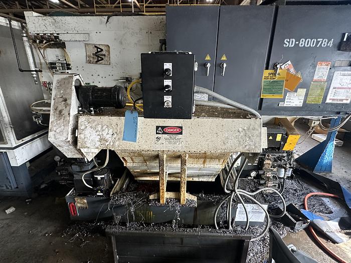 Used 2013 FUJI ANW 35 TWIN TURRET CNC LATHE, TAIL STOCK WITH ROBOT LOAD/UNLOAD AND STOCKER TABLES