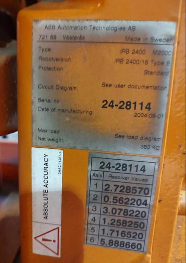Used ROBOTIC LASER CELL, USING AN ABB IRB 2400 robot / 2005 GSI Lumonics JK745TR nd Yag laser rated at 150J / 850 watts.ONLY 744 HOURS!