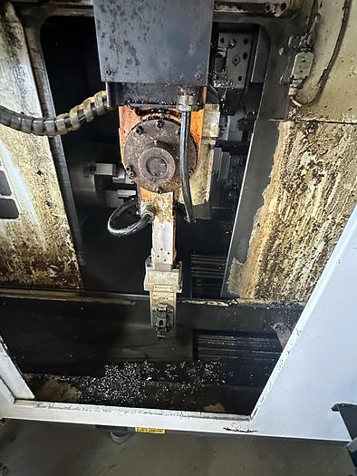 Used 2013 FUJI ANW 35 TWIN TURRET CNC LATHE, TAIL STOCK WITH ROBOT LOAD/UNLOAD AND STOCKER TABLES