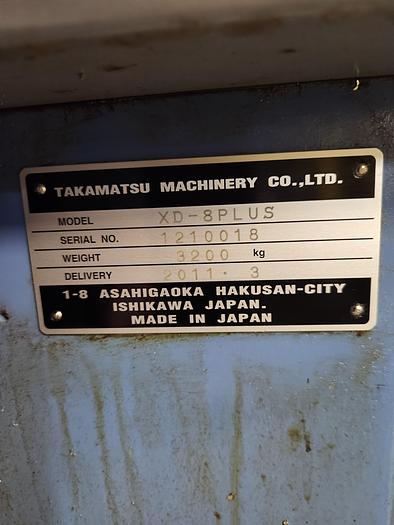 Used TAKAMAZ  XD-8 PLUS CNC LATHE, 2 SPINDLES, 5" CHUCKS, 1.4" BAR