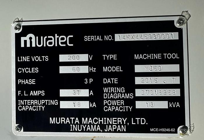 Used MURATEC MJ60 CNC TURNING CENTER
