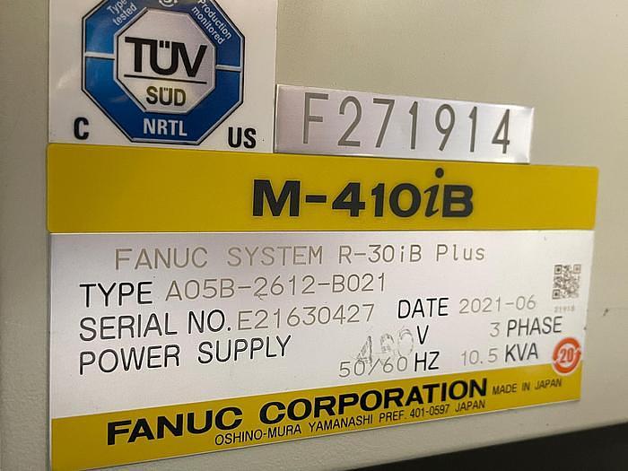 Used 2021 FANUC M-410iB/700 4 AXES PALLETIZING ROBOT DATA SHEET WITH FANUC R-30iB PLUS CONTROL