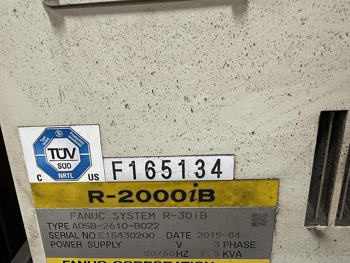 Used FANUC R-2000iB/165F WITH R30iB WITH 7TH AXIS SERVO SPOT WELD GUN AND 8TH AXIS 3 METER RTU