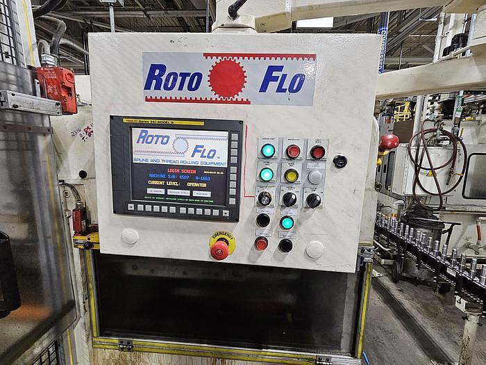 Used ROTOFLO 48" SPLINE ROLLER WITH UNDER ARM SUPPORT & SERVO HEAD STOCK TAIL STOCK