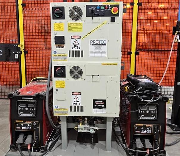 Used FANUC  ARC MATE 120iD/12L, DUAL ARM, NEVER USED, R30iB PLUS, LINCOLN R450 WELDING POWER SUPPLY