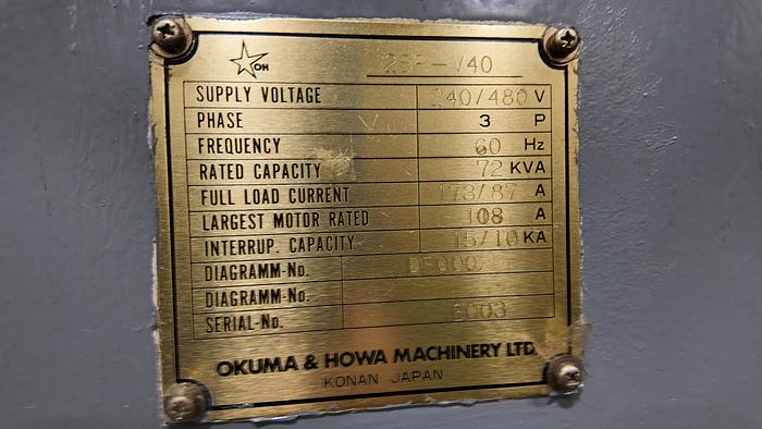 Used OKUMA HOWA 2SP-V40 TWIN SPINDLE VERTICAL TURRET LATHE