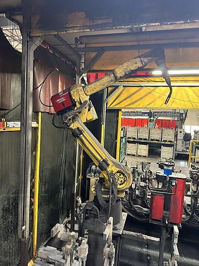 Used LINCOLN ELECTRIC/FANUC  MIG WELDING CELL WITH ARC MATE 120iC & ARC MATE 120iC/12L R-30iB DUAL TRUNNION