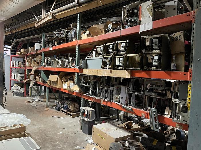 Used ELECTRICAL CONTENTS ON PALLET RACKING MCC BUCKETS