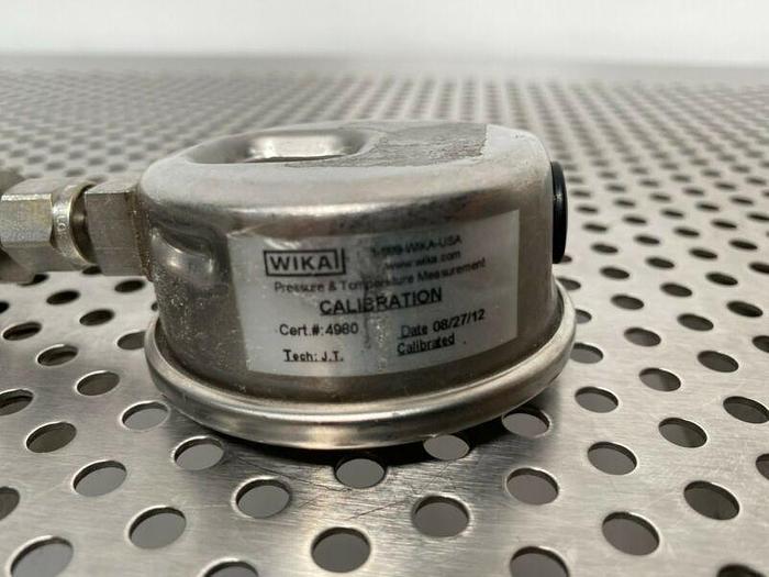 Used Swagelok SS-4PDF4 Bonnet Needle Valve w/ Swagelok 3000 PSI Gauge