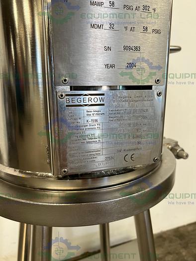 Used Begerow Beco-Integra Stainless Steel Filter Housing w/ Valves, 12" SS Housing