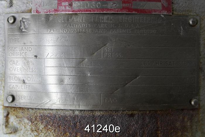 Used Teledyne Farris 2587KA 2.5x4 Pressure Relief Valve #41240