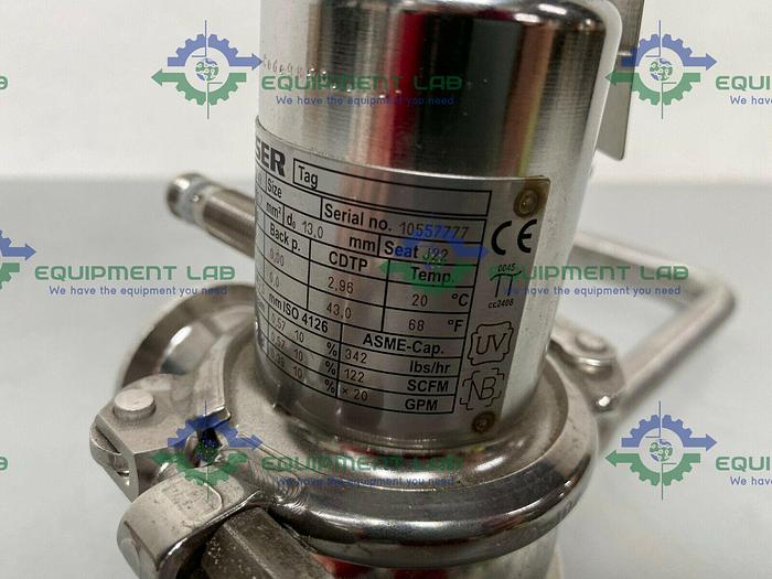 Used Leser  4854.7748 Stainless Steel Valve w/ Piping & 1 1/2" & 3/4" Sanitary Fitting