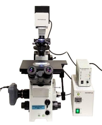 Used Olympus IX71 Inverted Microscope Halogen, Mercury & Phase Contrast USED (9020)R