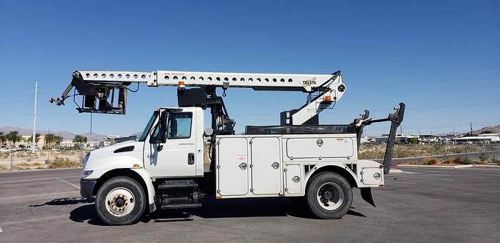 Used 2003 International 4400 w/ Telsta T40D Cable Placer Bucket Truck