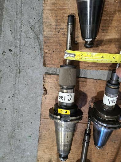 Used CAT 50 CT Tool Holders One Lot  of 8 Assorted CNC Tooling  with Cutters & Drills