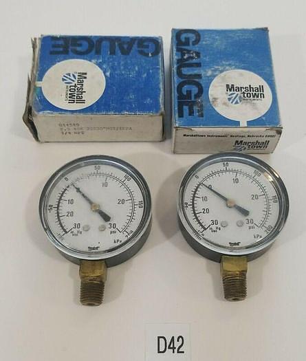 *NEW* LOT OF 2 Marshall Town Gauge G14549 2.5 45K 30x30 1/4" NPT + Warranty!