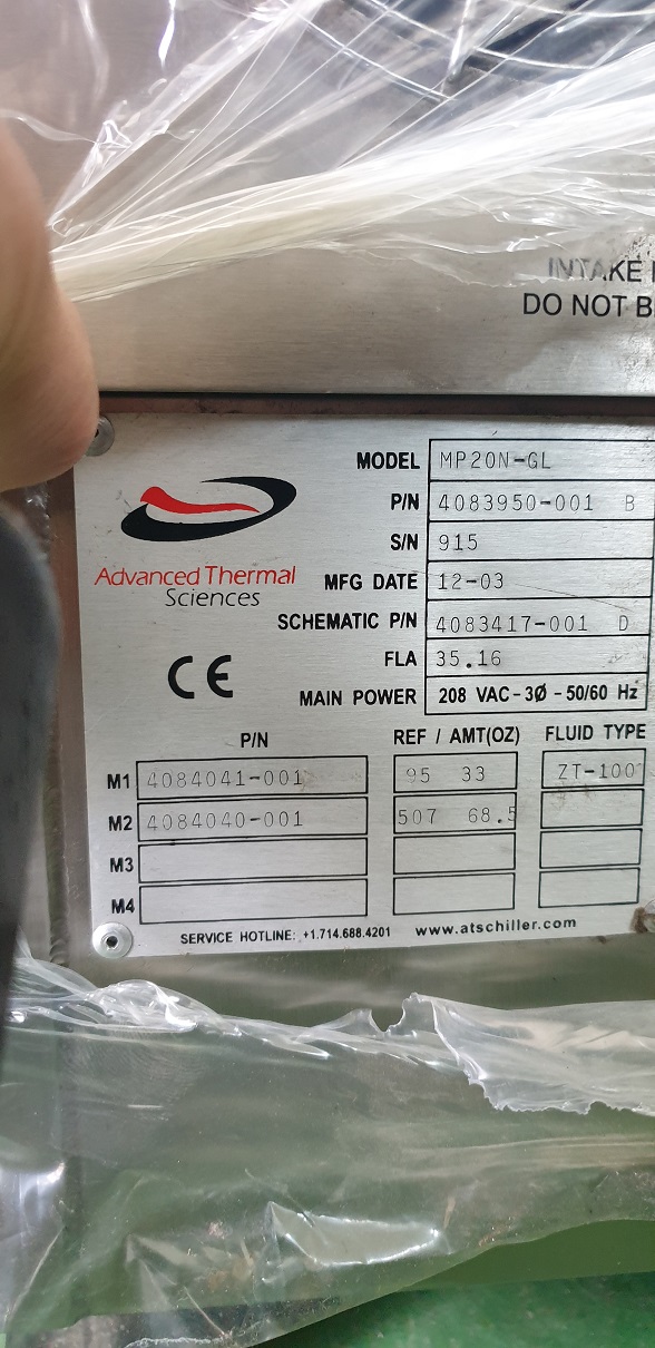 Used ADVANCED THERMAL SCIENCES  MP20N-GL CHILLER