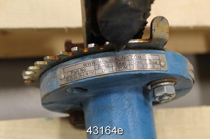 Used Max Seal Inc. 6" Hand Operated Butterfly Valves #43164