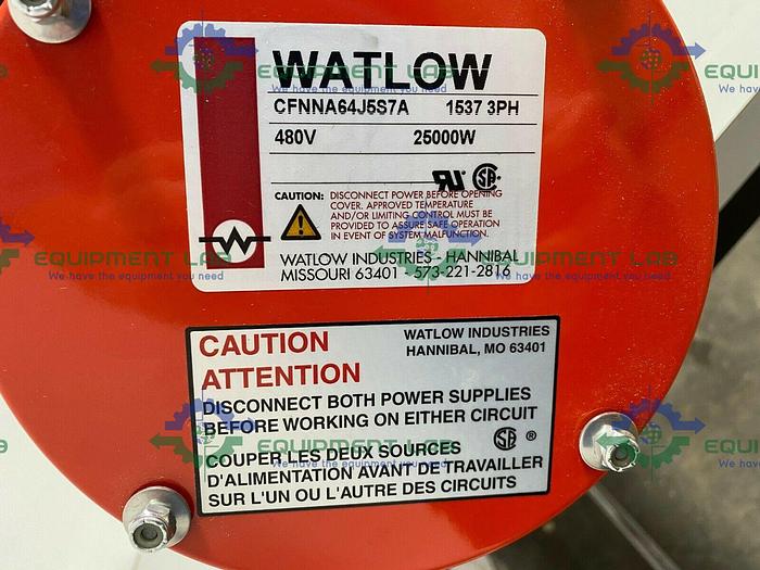 Used Watlow CFNNA64J5S7A Heater 25000 Watt  3 Phase 480 V Immersion Heater