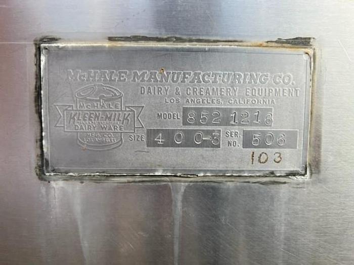 Used Tank, 400 Gallon, S/st, Horizontal, Rectangular #C738095