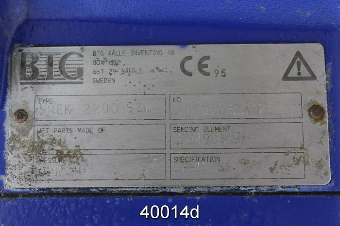 Used BTG MEK-2200 SSW Consistency Transmitter #40014