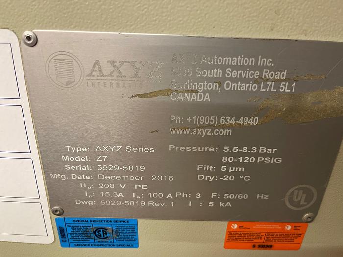 Used 2016 AXYZ Z7 CNC Router