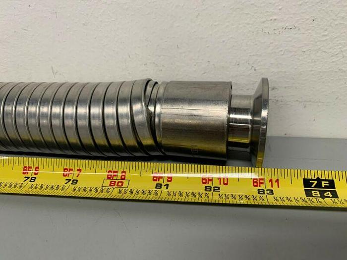 Used Williams-Carver 83" SS Reinforced Flexible Silicon Hose w/ 1" Sanitary Fittings