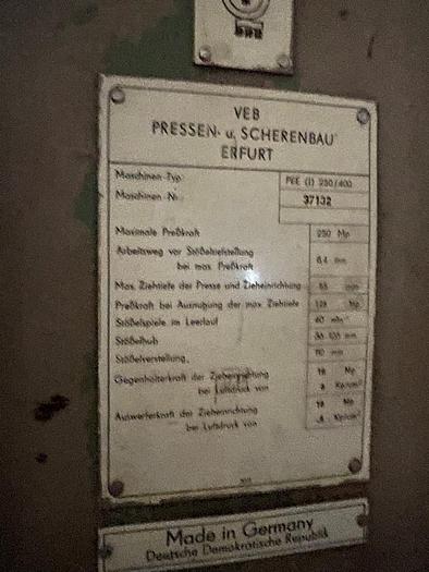 Usato PRESSA ERFURT 250t