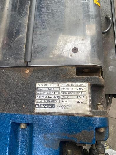 Usato PARANCO ELETTRICO A FUNE DONATI 3000 KG