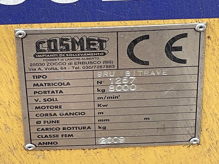 Usato CARROPONTE COSMET PORTATA 8 TON