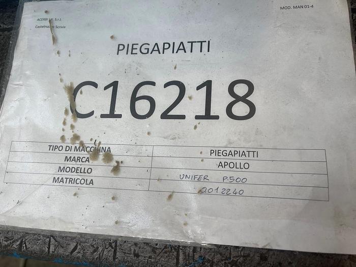 Usato PIEGAPIATTI APOLLO