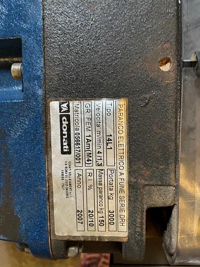 Usato PARANCO ELETTRICO A FUNE DONATI 3000 KG