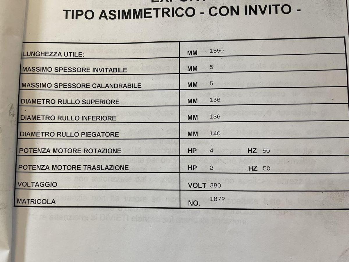 Usato CALANDRA SERGI 1550X5