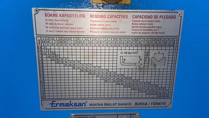 Usato PIEGATRICE ERMAKSAN 3000X160 TON IDRAULICA