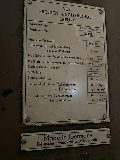 Usato PRESSA ERFURT 250t