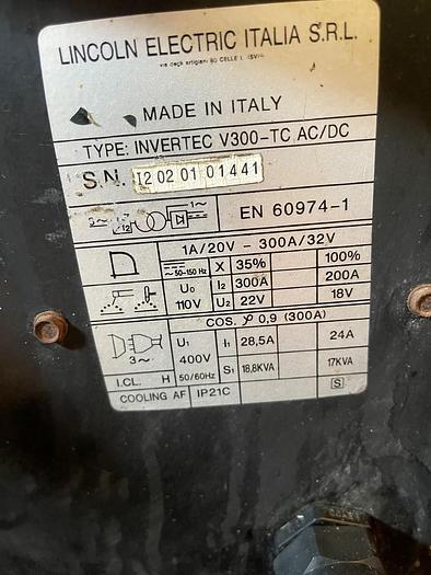 Usato SALDATRICE A TIG LINCOLN V300TC 
