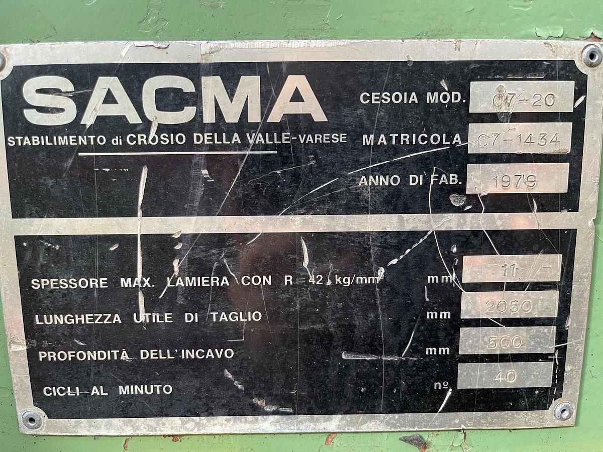 Usato CESOIA SACMA MECCANICA 2000X7