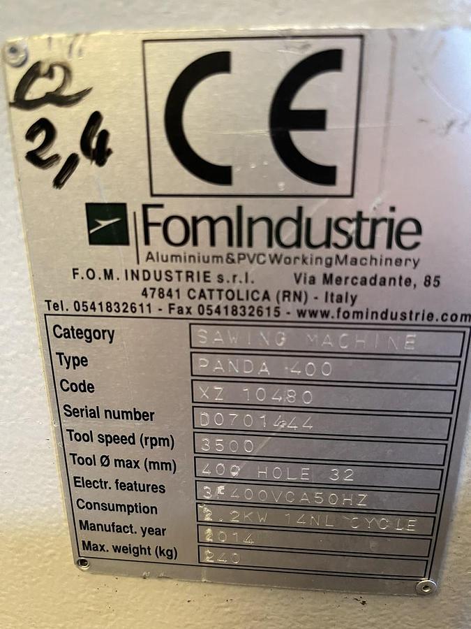 Usato TAGLIERINA ALLUMINIO / SEGA CIRCOLARE FOM INDUSTRIE PANDA 400