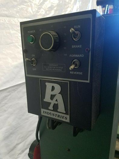 Used PA Industries Motorized Stock Material Payoff Reel Feed to Press